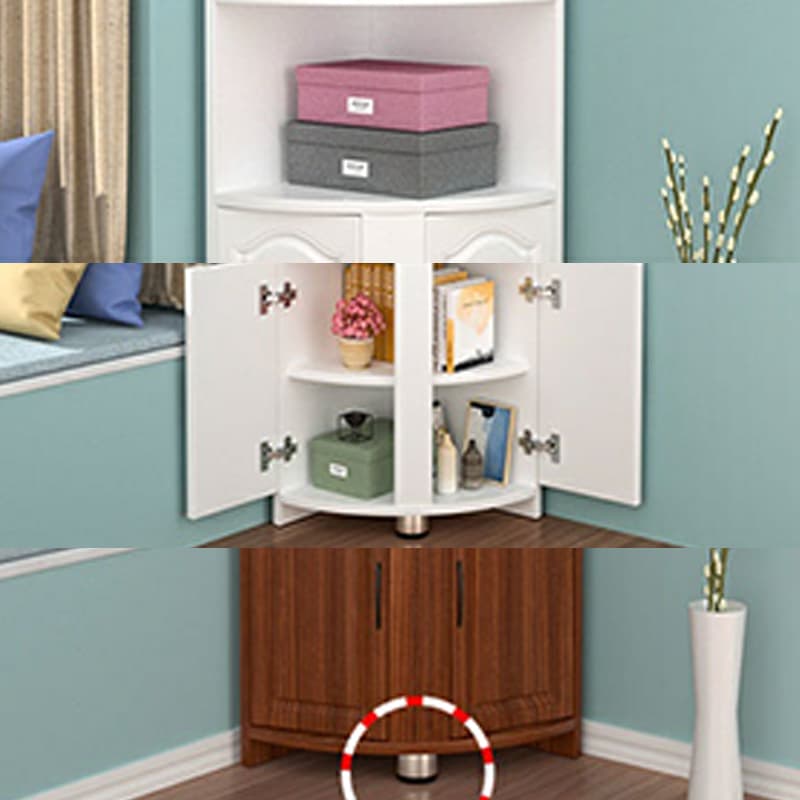 Modern Wood Corner Accent Cabinet with Open Shelves Wood Doors and 1 Cabinet for Living Room - image 7