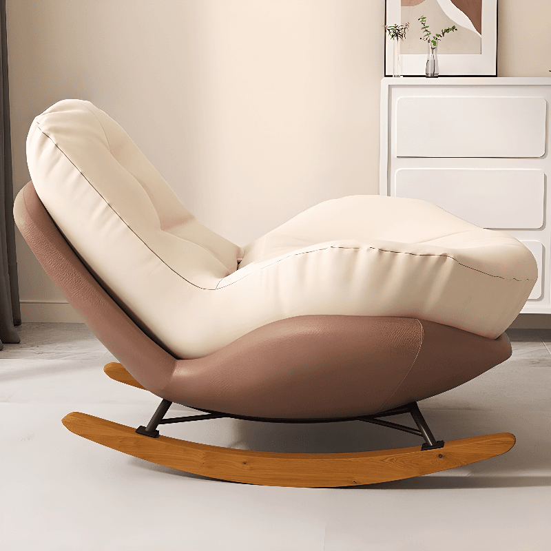 Stationary Upholstered Rocking Chair with Cushioned Rear in a Scandinavian Style, Footstool Included/Not Included - image 7