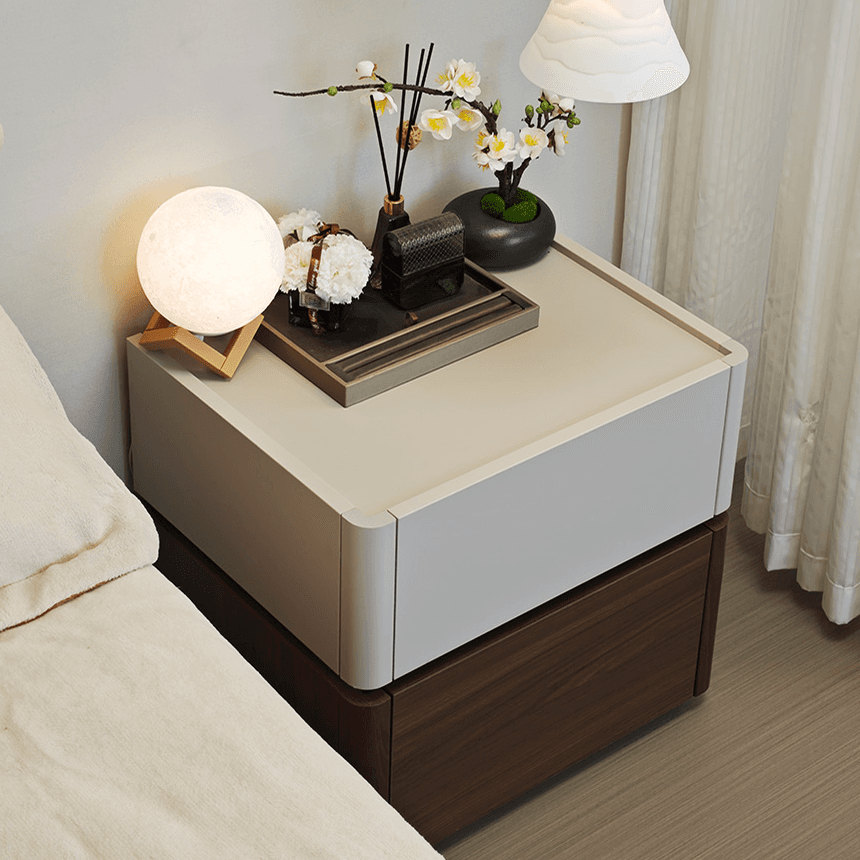 Modish Nightstand With Drawer Organization Featuring 2 Drawers and Composite Wood Countertop - image 3