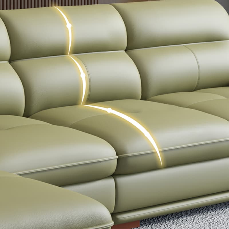 Elegant Interface Genuine Leather Sectional Set in Gray for Stylish Living Rooms - image 9