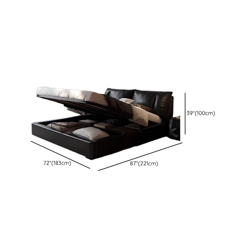 Solid Color Storage Bed/Platform Bed with Down Upholstery for Bedroom - image 13