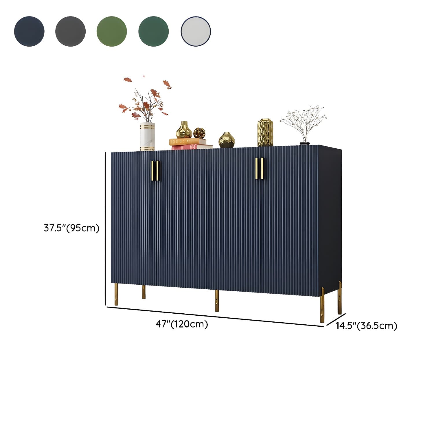 Glam Living Room Wooden Sideboard with Doors and Storage Shelves - image 14