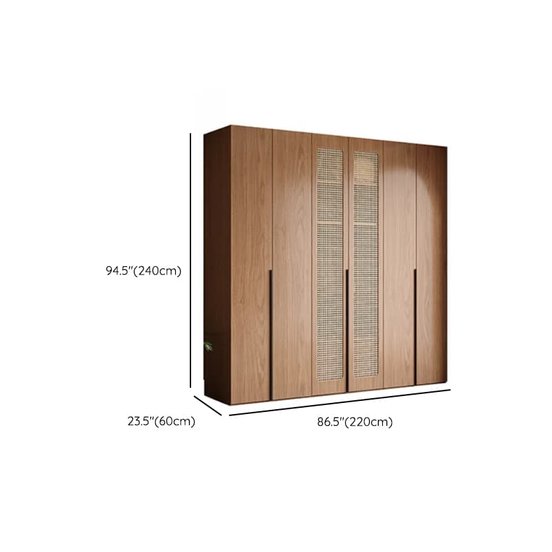 Cocoa Art Deco Self-supporting Cabinet Armoire with Soft Close Drawer, Interior Shelves, and Hanging Rod - image 32