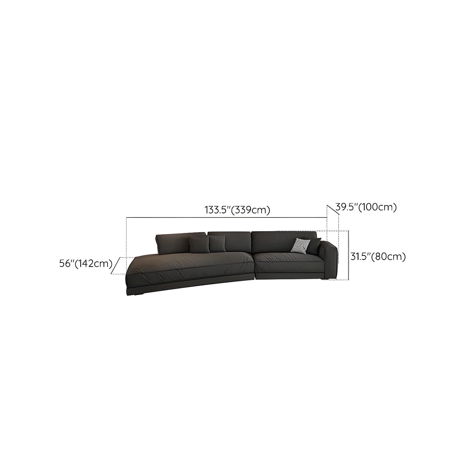 Modern Gray Polyester Blend Stationary Sectional Sofa with Square Arm and Cushion Back - image 21