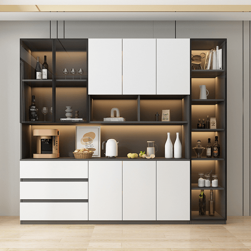 Two Toned Unclosed & Self-supporting Wide Sideboard with 2 Shelves & Benchtop - image 4