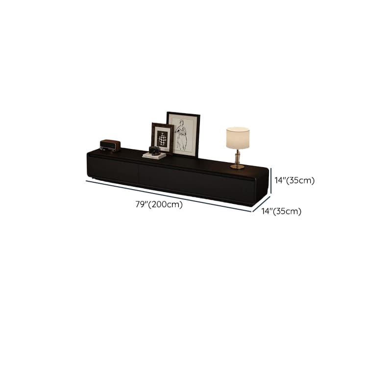 Midnight Black/Auburn Modern Wooden TV Stand with 3 Drawers/4-Drawer - image 10