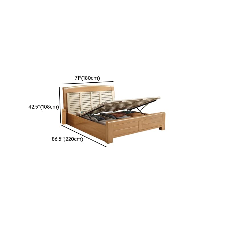 Natural Finish Solid Color Lumber Storage Bed/Pallet Bed Frame with 2 Storage Boxes, Bedroom - image 14