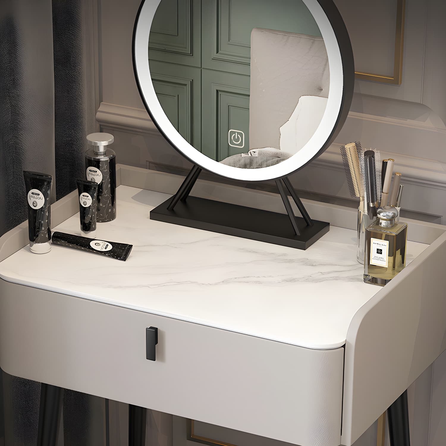 15" Wide Contemporary Make-up Vanity Mirror Dressing Table with Drawer - image 13
