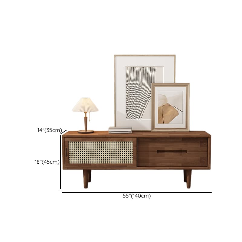 Simplistic Oak Wood TV Stand with 2 Drawers and 2 Cabinets - image 19