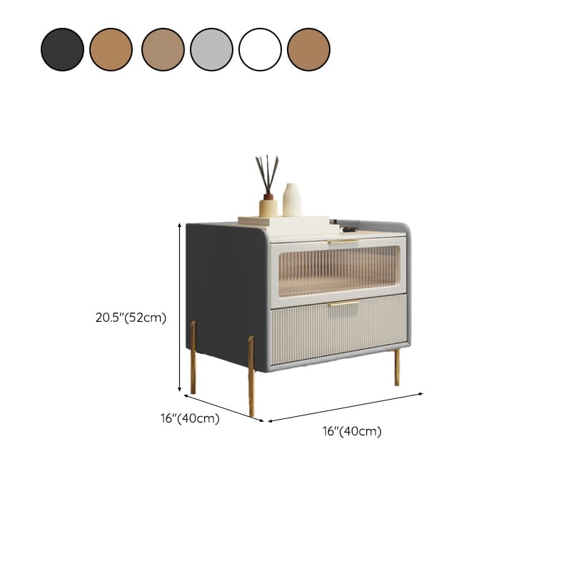 Glam 4 Gold Legs Storage Drawer Nightstand with Glass Drawer Door - image 16