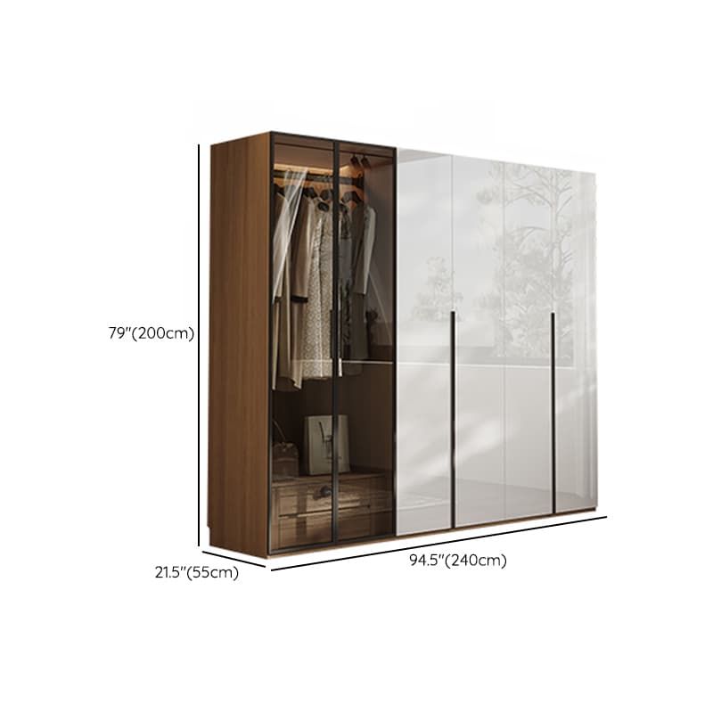 Casual White Lumber Wardrobe Closet with Soft Close Drawer, Door, Interior Shelves, and Clothing Rod - image 17