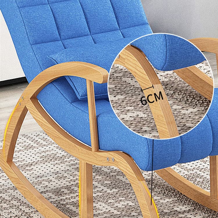 Modern Upholstered Rocking Chair with Removable Cushions - Stylish Pine Frame and Included Pillow - image 17