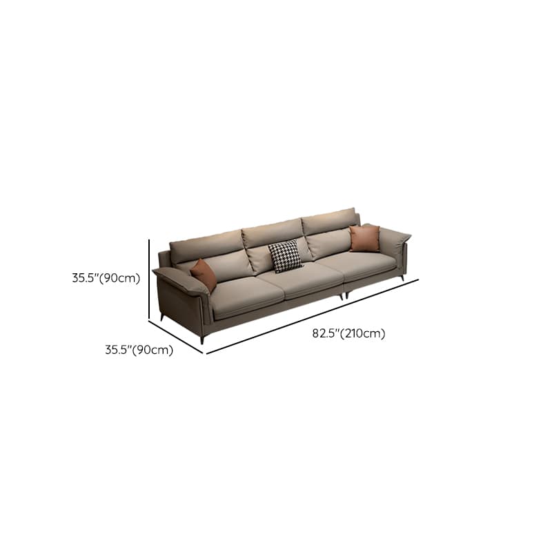 Modern Cushion Back Gray Standard Size Pillow Top Arm Gray Wood Sectionals - image 10