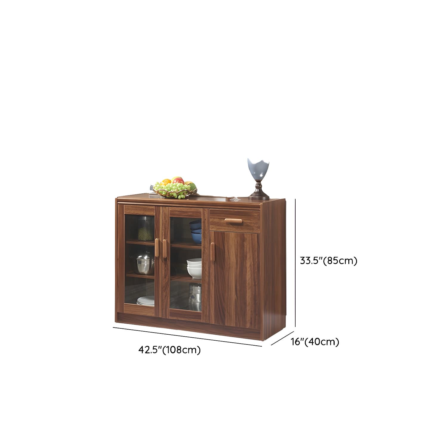 Vintage Style Wood Buffet Sideboard with Cabinets and Drawers - image 30