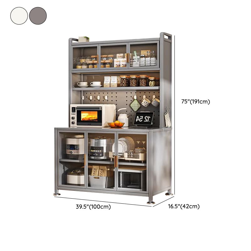 Modern Steel Sideboard Standard-Sized Open Storage Non-Adjustable Shelves - image 16