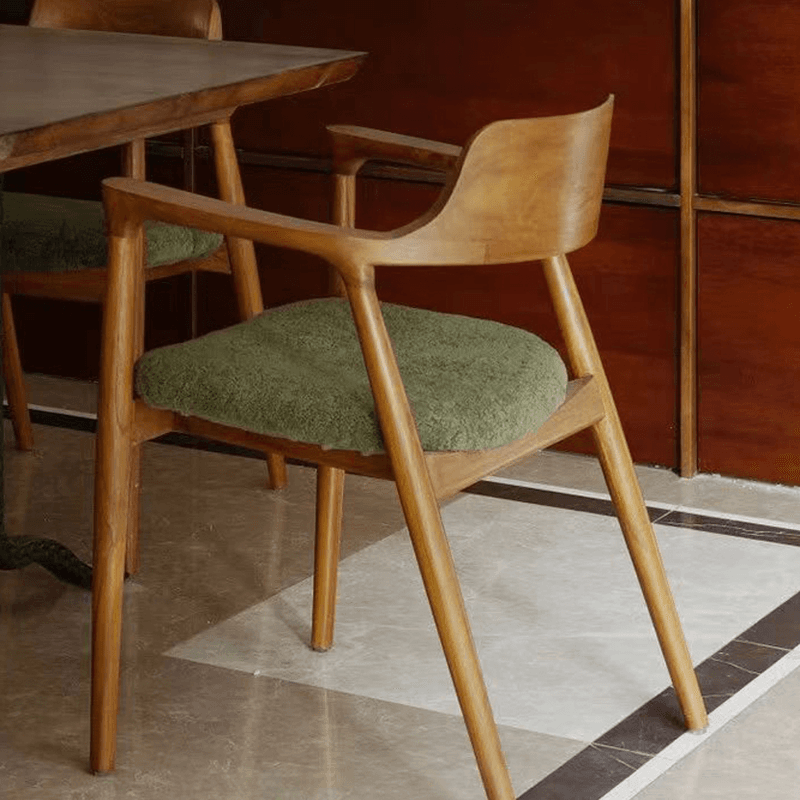 Casual Timber Sepia/Natural Finish Cushion Arm Chair with Low Back & Arms - image 3