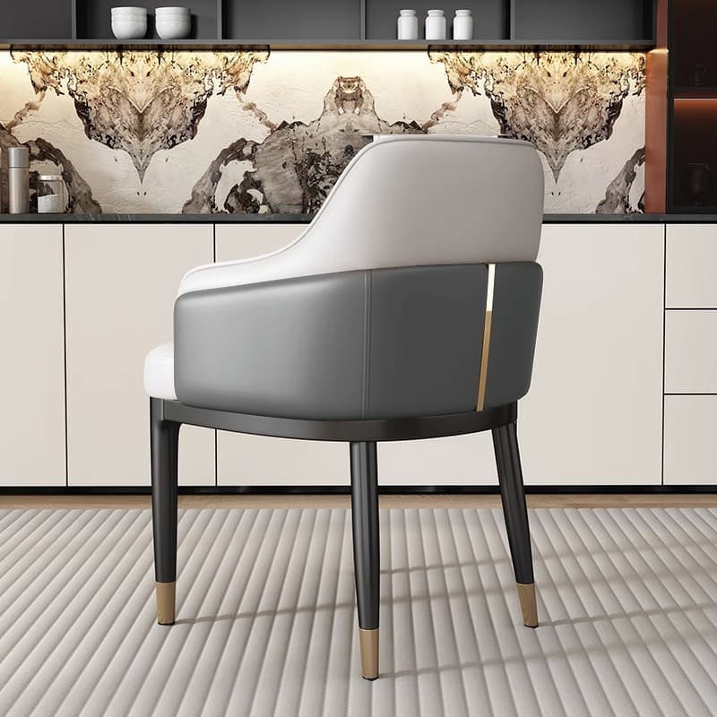 Stylish Modern Sloped Arm Chair for Kitchen & Dining with Low Back and Arms