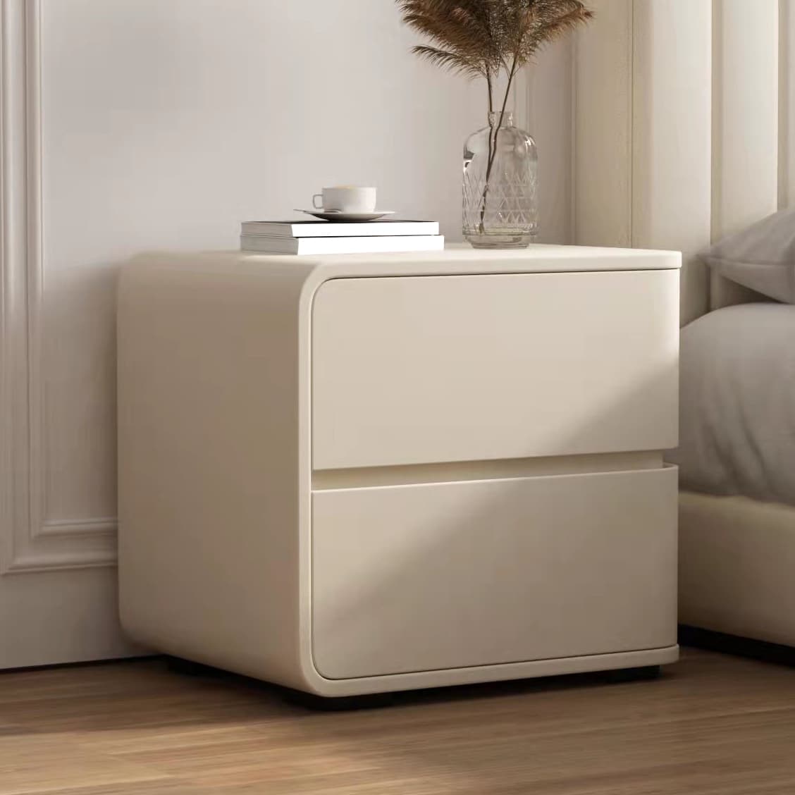 Scandinavian Pine Accent Table Nightstand Drawers Included with Legs - image 9