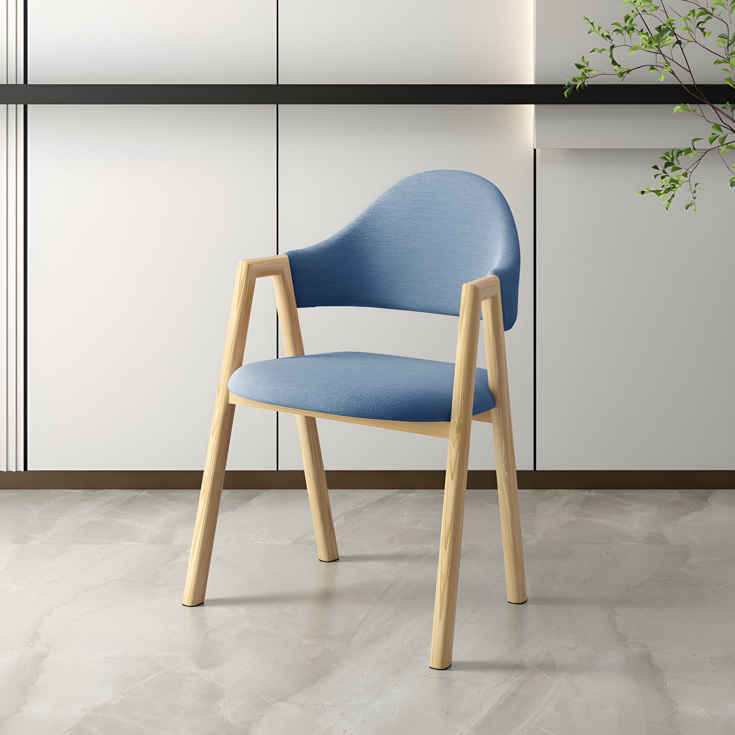 Scandinavian Study Room Metal Arm Chair Colorful Open Dining Chair with Natural Legs - image 20