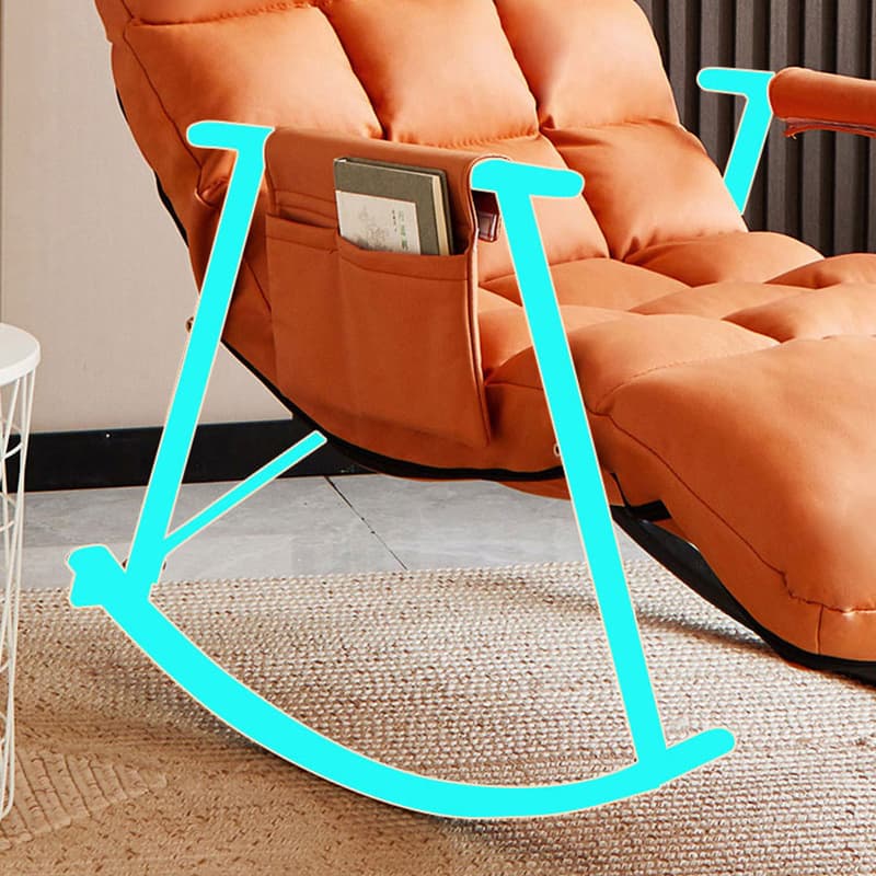 Modern Indoor Rocking Chair Upholstered, Tufted and Custom Fit with slipcover, Metal Legs - image 15
