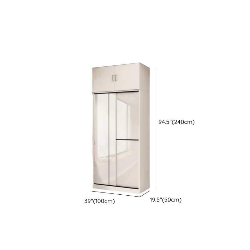 Chalk Modern Timber Self-supporting Wardrobe with Soft Close Door and Clothing Rod, Slipping Mechanism - image 18