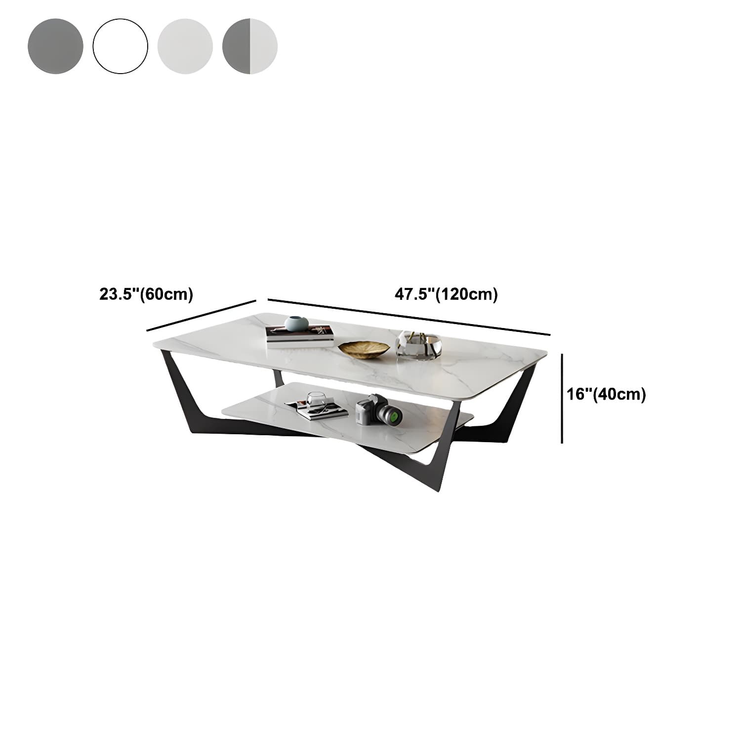 Slate Rectangular Coffee Table Minimalist Modern Coffee Table - image 11