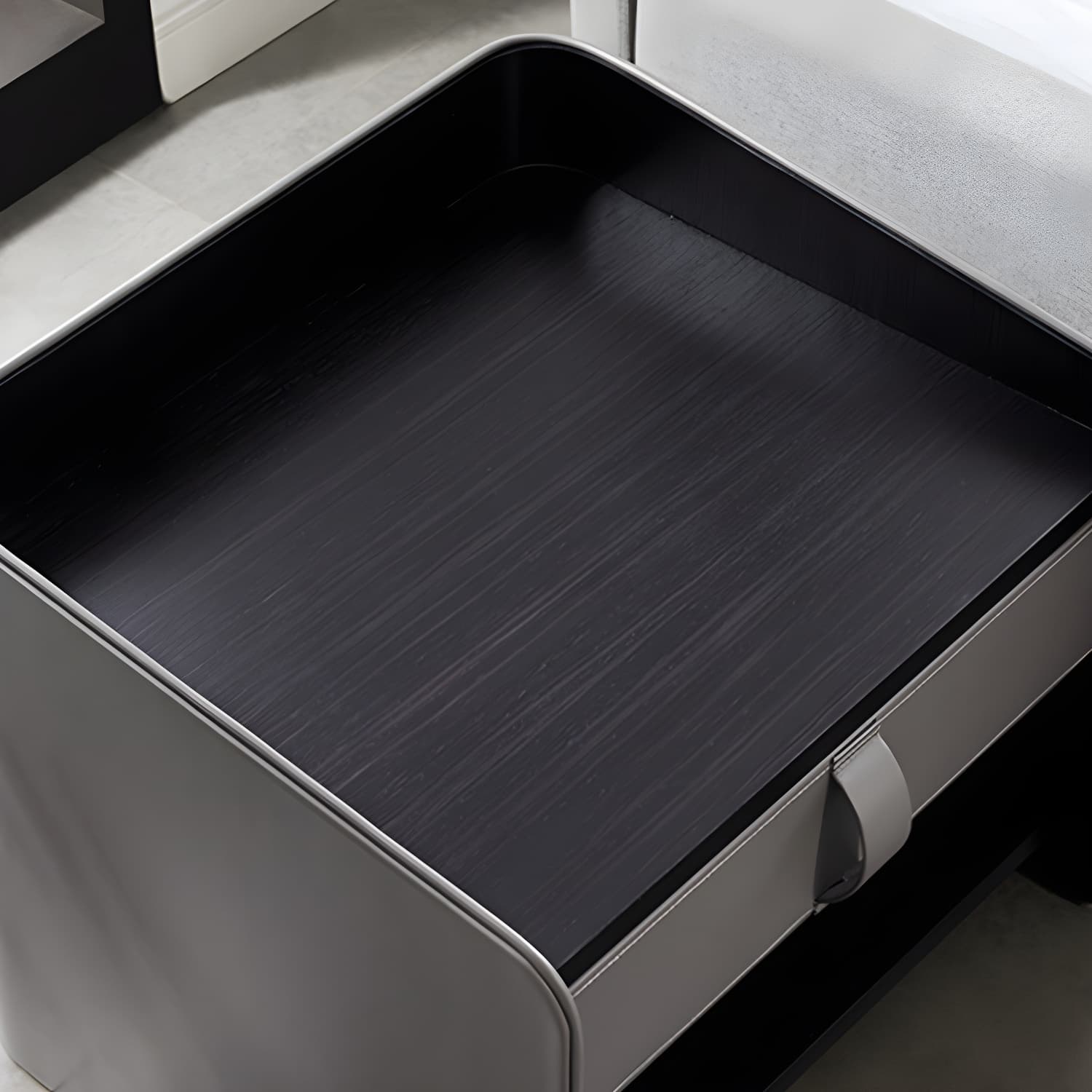 Faux Leather Nightstand Modern 1 - Drawer Accent Table Nightstand - image 10