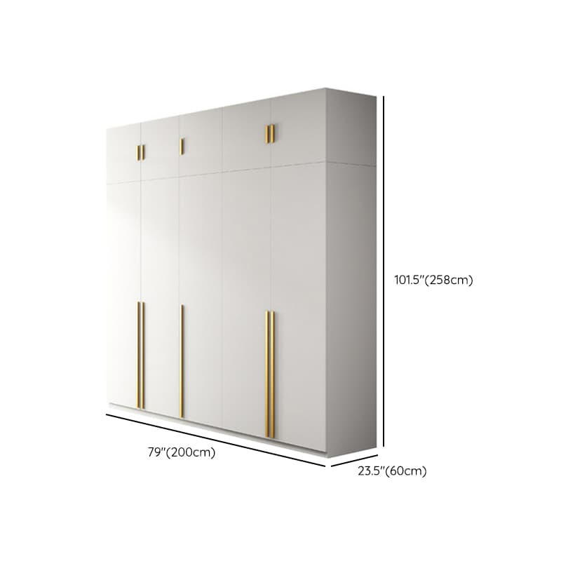 Simple Lumber White Wardrobe Armoire with Interior Shelves & Clothing Rack & Soft Close Drawer & Soft Close Door - image 24