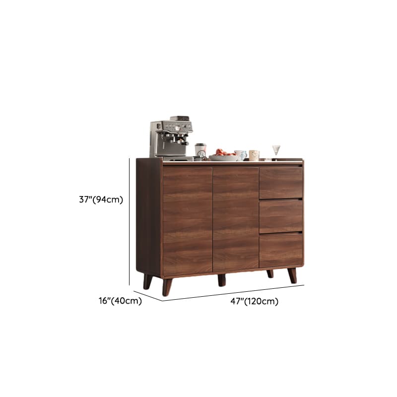 3 Drawers & 2 Doors/3 Doors/4 Doors Standard/Narrow Sintered Stone Sideboard with Drawers & Adaptable Shelf, Cocoa - image 12