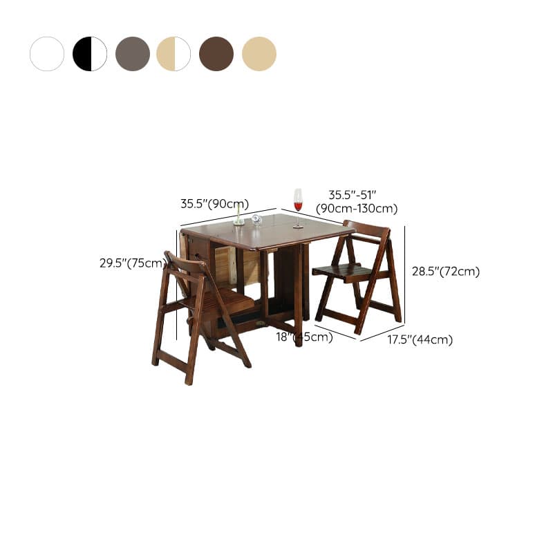 Trendy Collapsible Solid Wood Dining Set Non-adjustable Standard Height - image 17