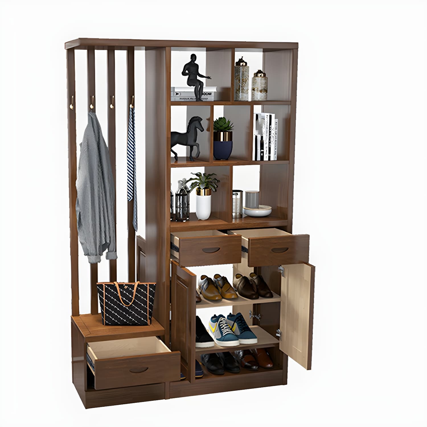 Solid Wood Modern Accent Cabinet with Doors and Drawers for Living Room - image 12