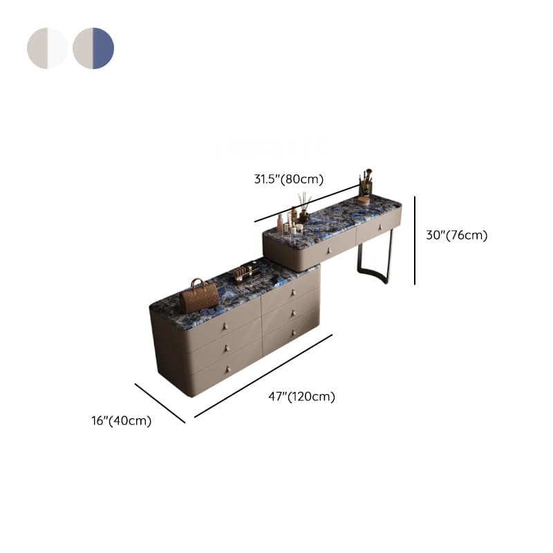 Multi-Purpose Tan Vanity Set with Lighting, Scalable Push-Pull, Adjustable Touch and Brightness - image 10