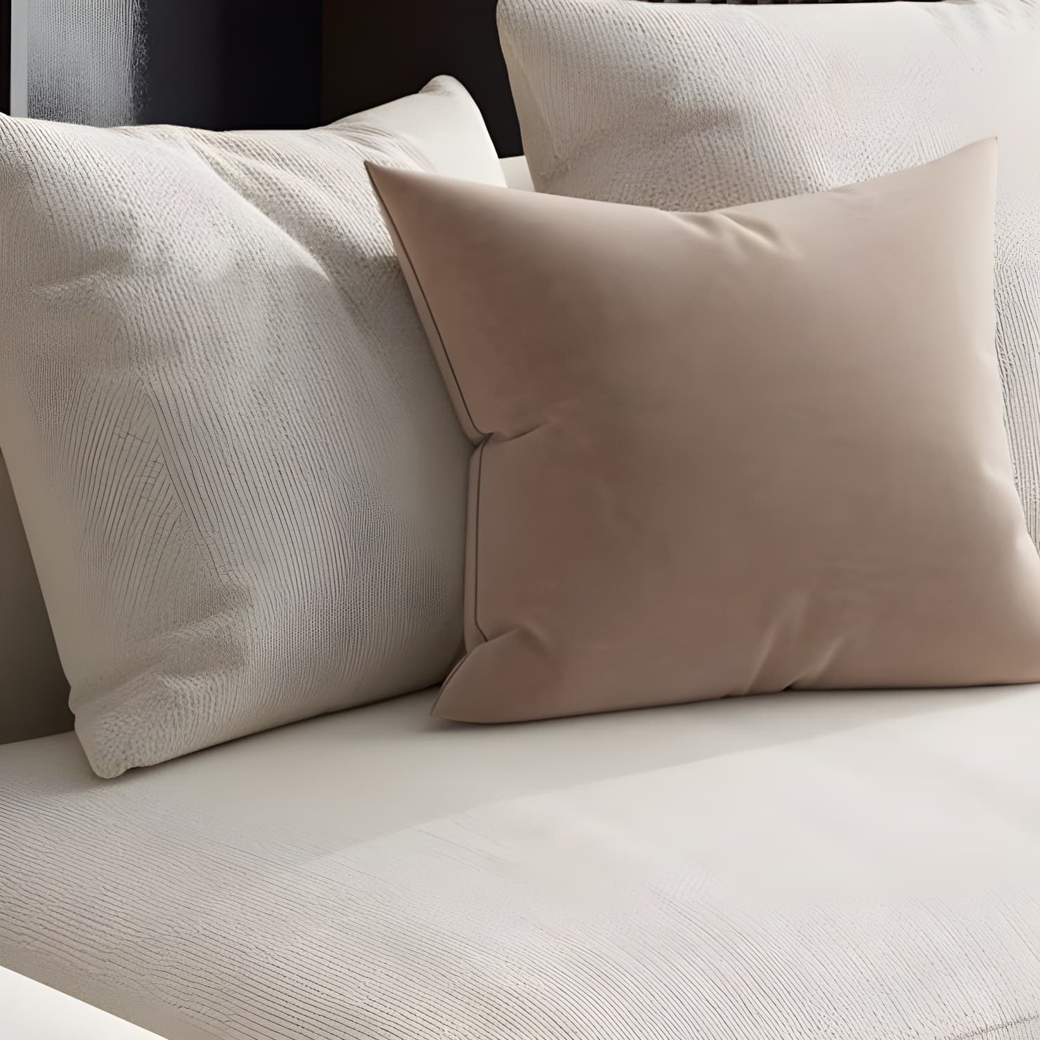 Modern Beige Cotton and Linen Sectional Sofa with Pine Wood Frame - image 7