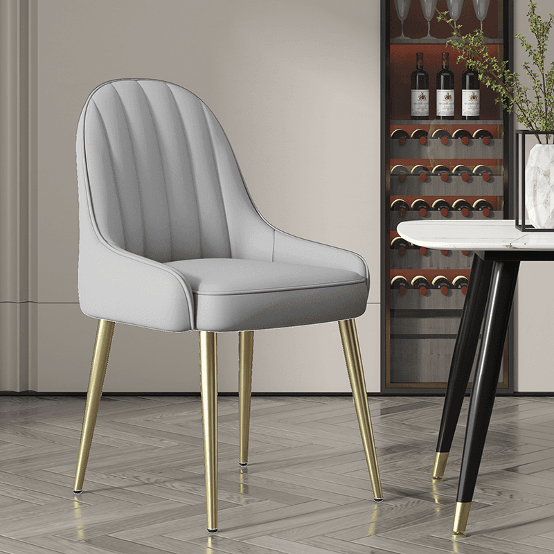 Secure Gilded Framed Armless Chair with Foot Pads for Dinette - image 7