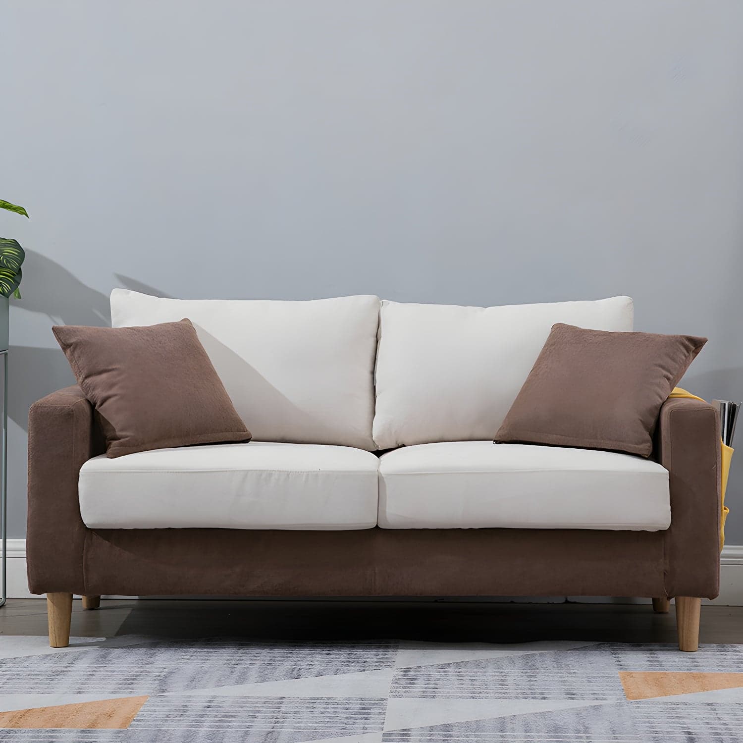 Beige Modern Farmhouse Cushions Standard Sofa 21.65"High Square Arm Sofa - image 6