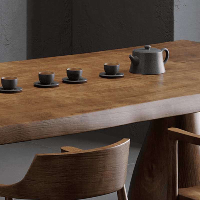 Amber Wood Pine Wood 3-Legged Dining Table Set - image 9