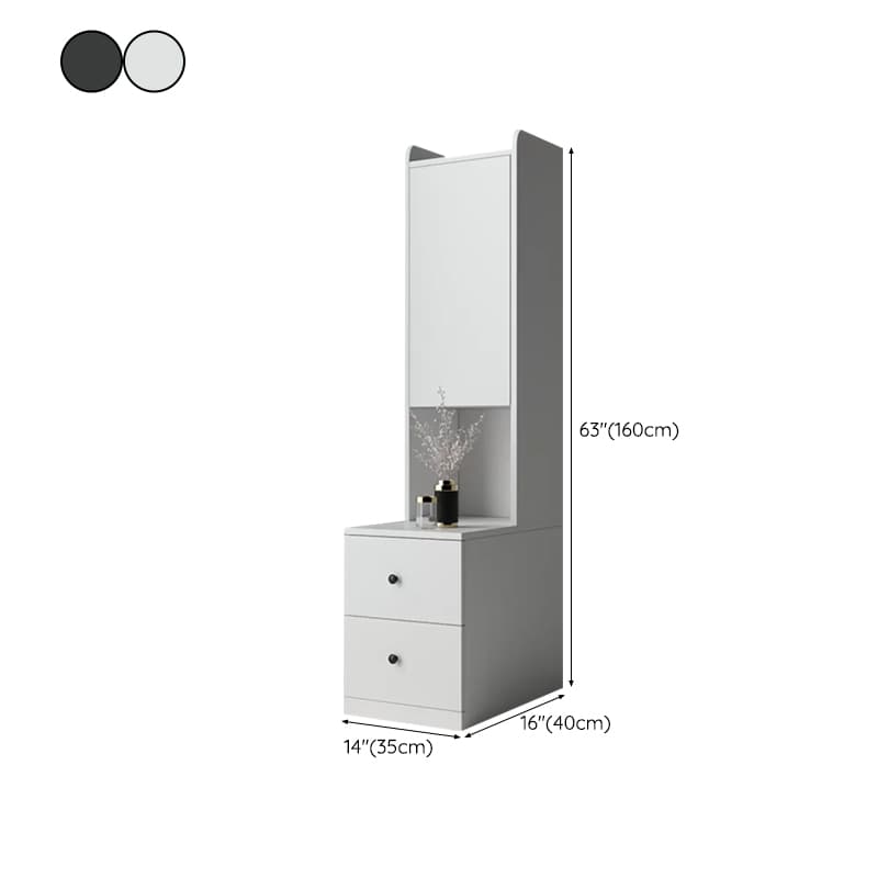 Modern Wood Open Storage Nightstand with 2drawers 3 shelves Height 160cm - Extra Tall Brown Design - image 14