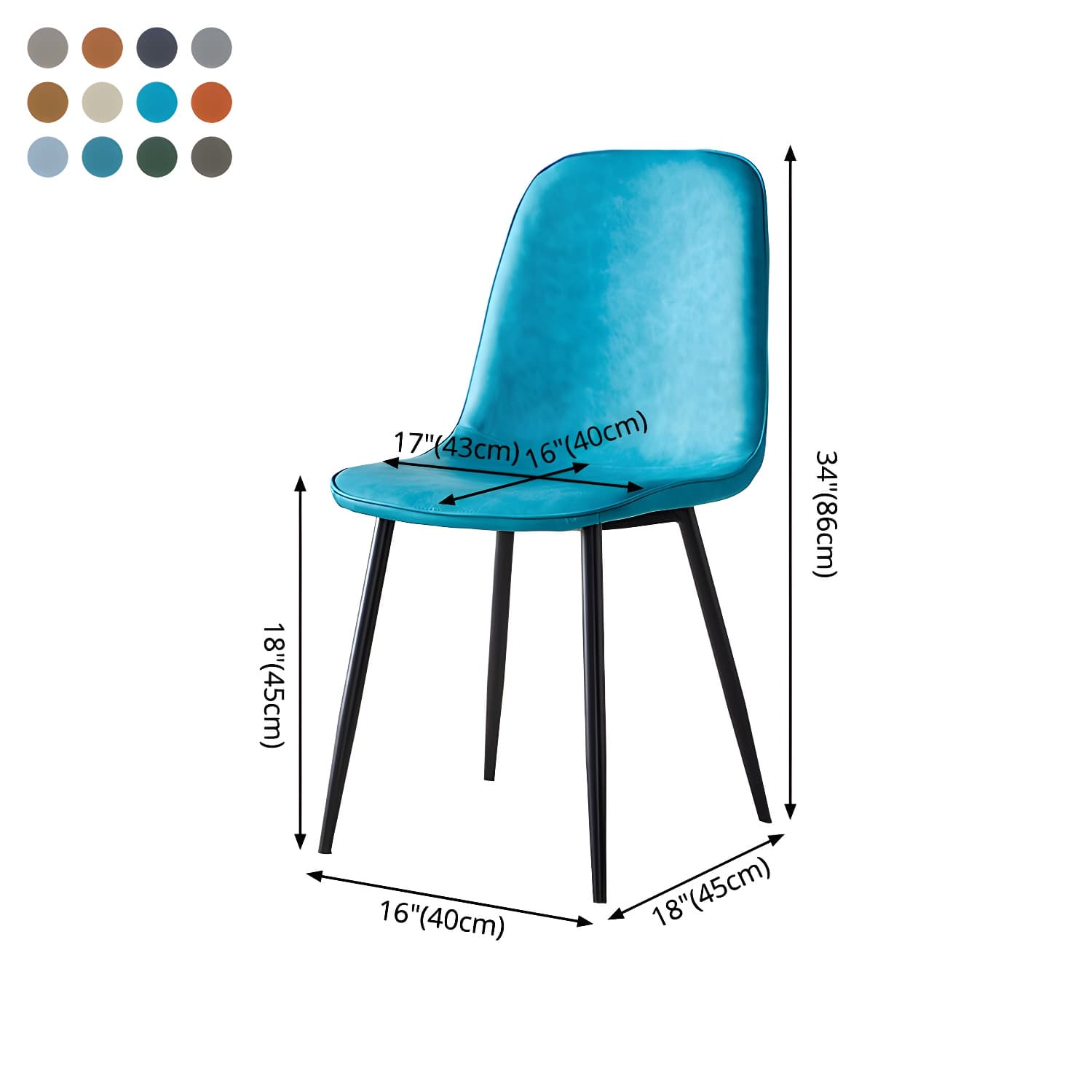 Upholstered Armless Dining Chairs Home Side Chairs with Metal Legs (Set of 2) - image 24