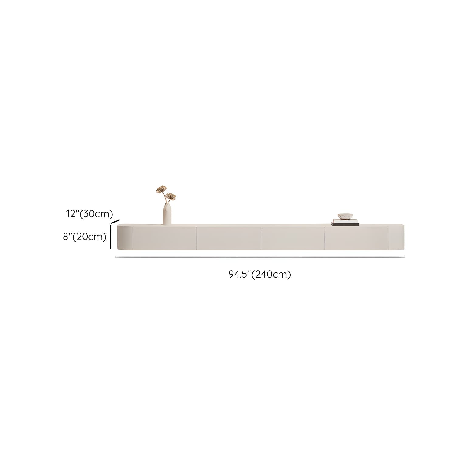 Contemporary Media Console Wall-mounted TV Stand Console with Drawers - image 19