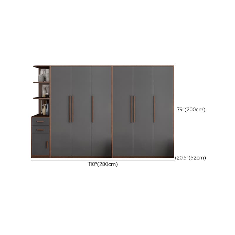 Traditional Wood Wardrobe Armoire with Drawers, Shelves, and Clothing Rod - image 15