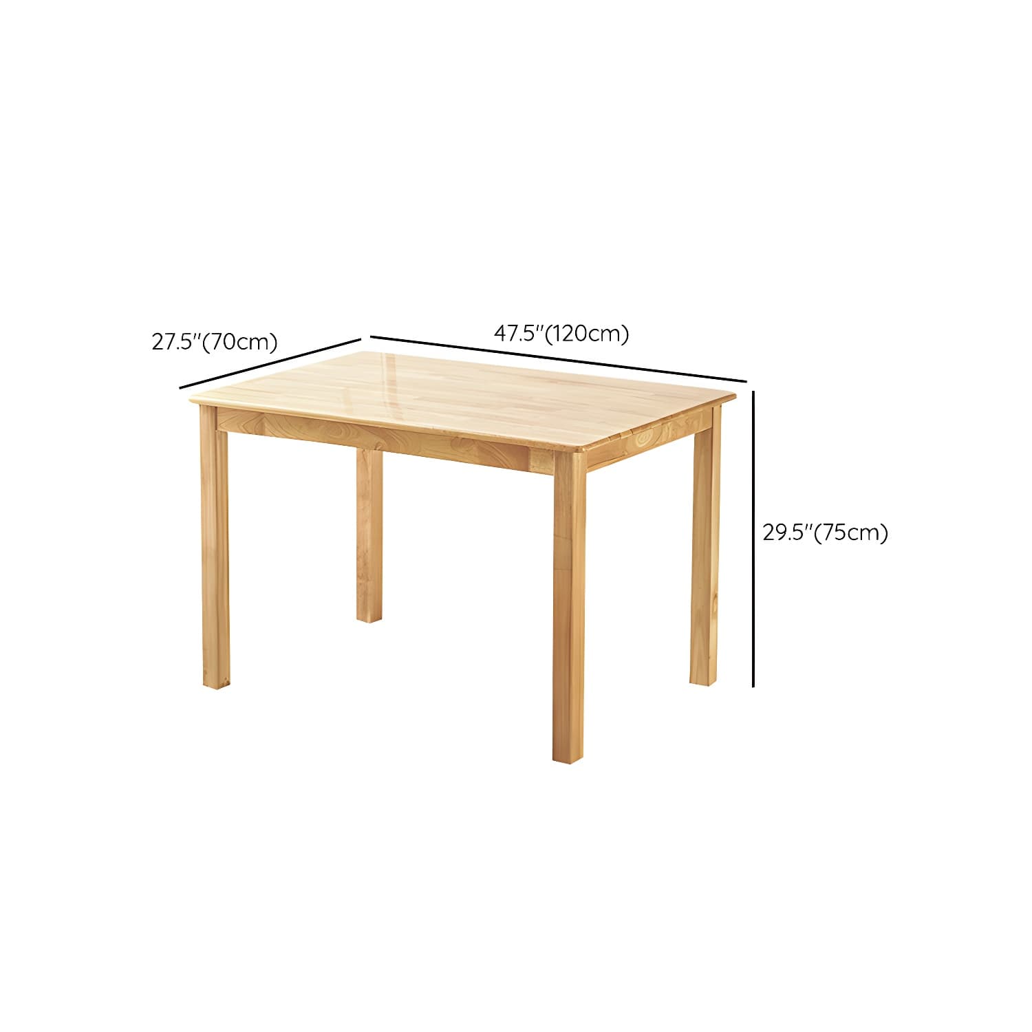 Elegant Scandinavian Natural Oak Wood Dining Table - Slim Legs, Standard Height for Kitchen & Dining - image 18