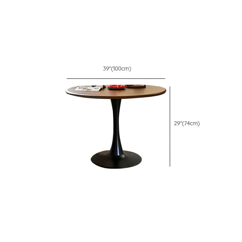 Modern Round Fixed Table Rubber Solid Wood Standard Height Dining Table for Seats 2 - image 20