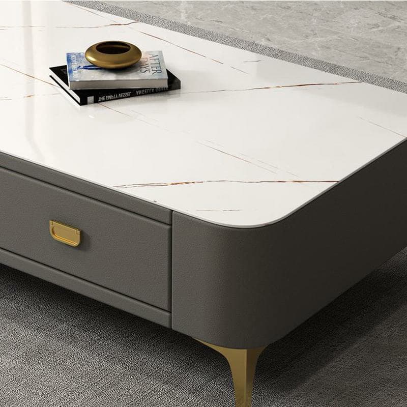 Modern Oblong Stone Coffee Table with Water and Scratch Resistant - image 12
