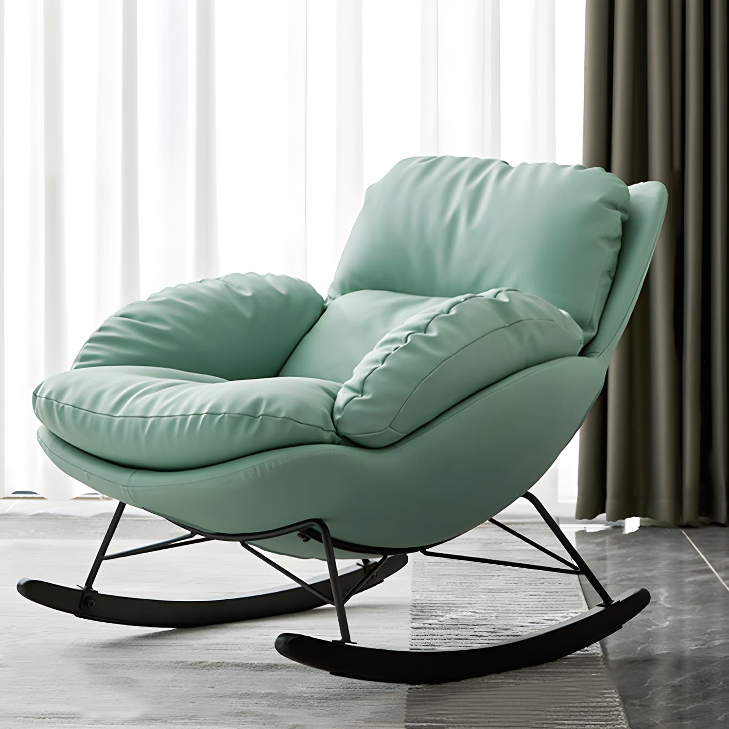 Modern Upholstered Metal Rocking Chair for Chic and Comfortable Seating Experience - image 10