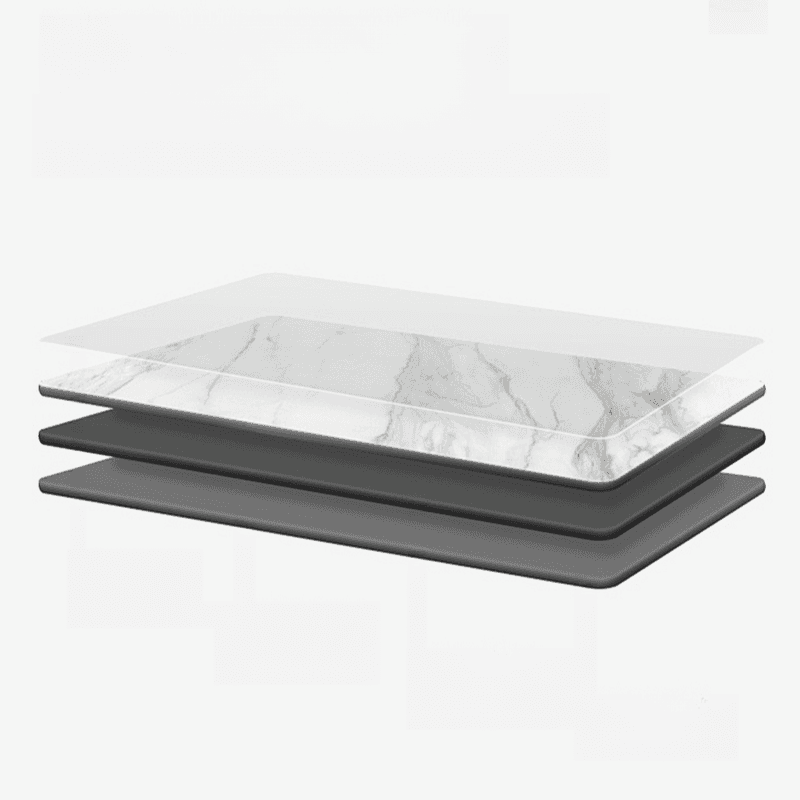 Simplistic Genuine Marble Orbicular Dining Table Set with Stump Base, Back Support, and Chalk Color - image 4