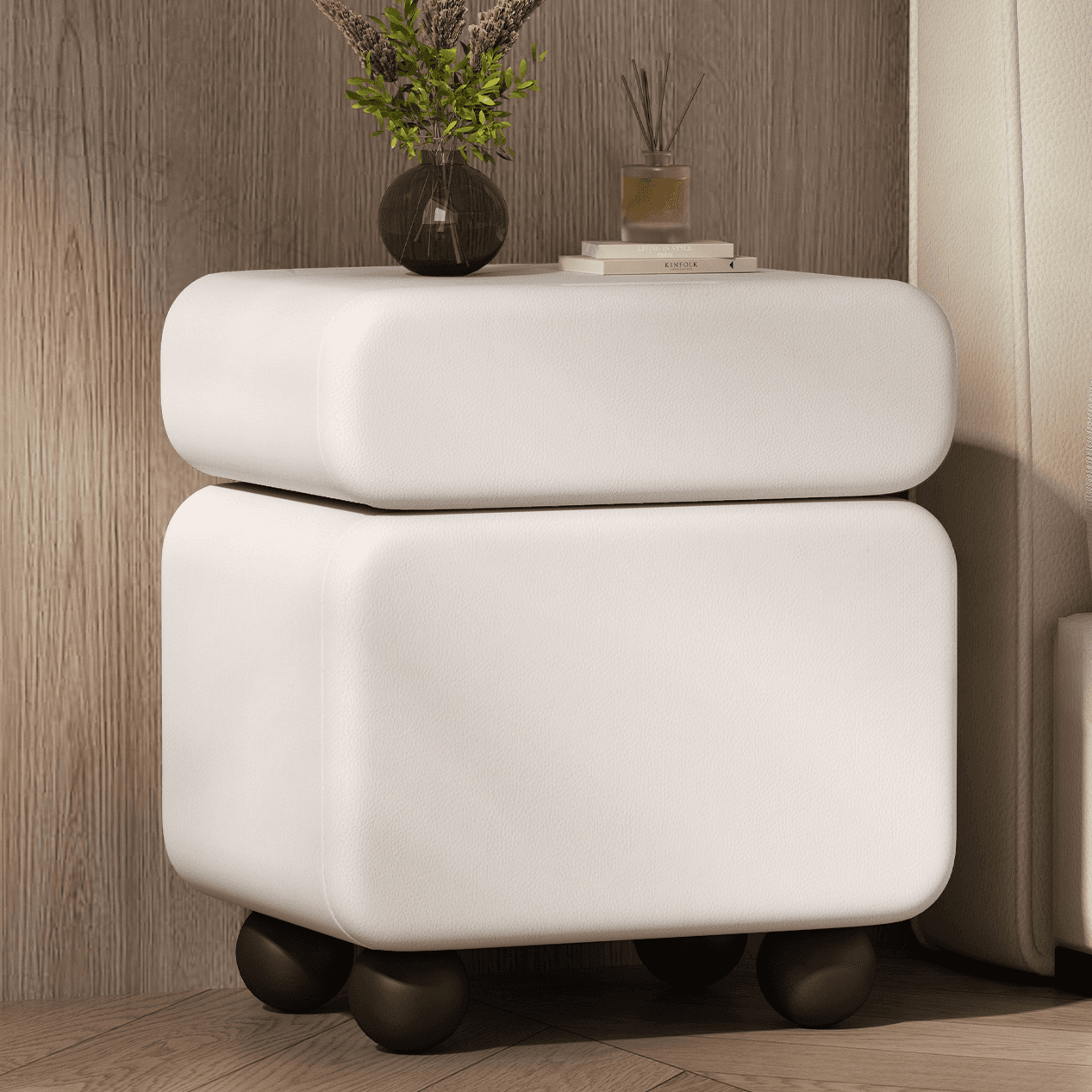 Modish Nightstand With Drawer Organization Featuring 1 Drawer, 1 Cabinet, Right Orientation, and Lumber Countertop - image 6