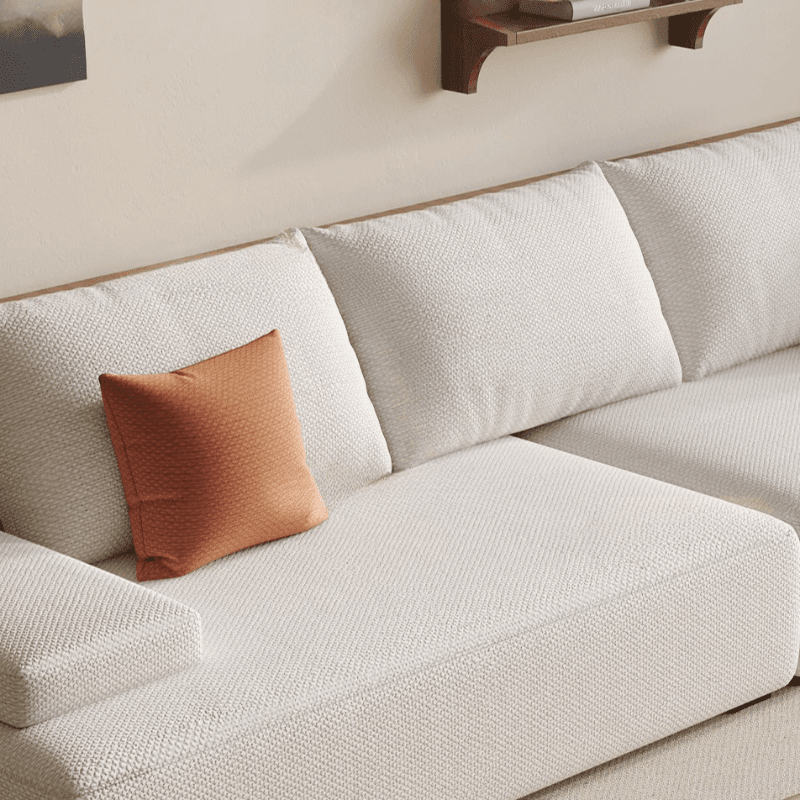 Modish Solid Color Stain Resistant Standard Sofa in Black/Light Gray/Beige for 6-Seater with 2 Pillows - image 12