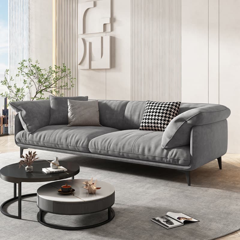Casual Water Resistant Solid Color Sofa Couch in Grey/Citrus Color/Off-White, Flexible Seating for 4-seater/3-seater/for 2 - image 15