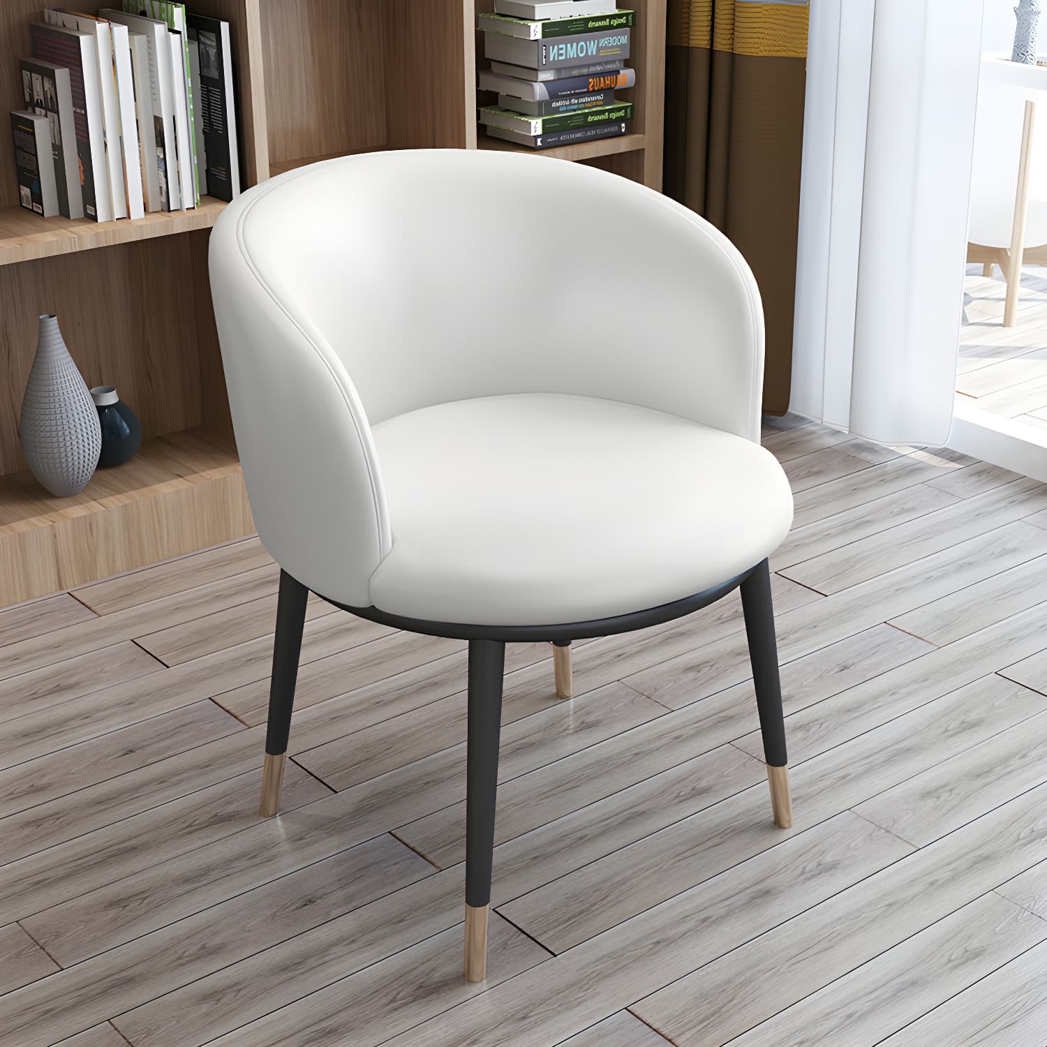Faux Leather Contemporary Dining Chair with 4 Legs Matte Finish Solid Back Chair - image 28