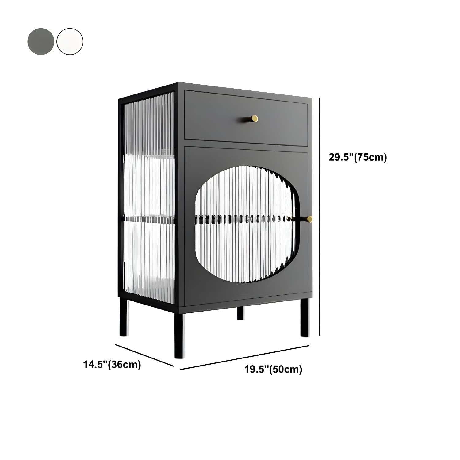 Modern Indoor Dining Server with Glass Doors Polished Finish Metal Sideboard - image 15